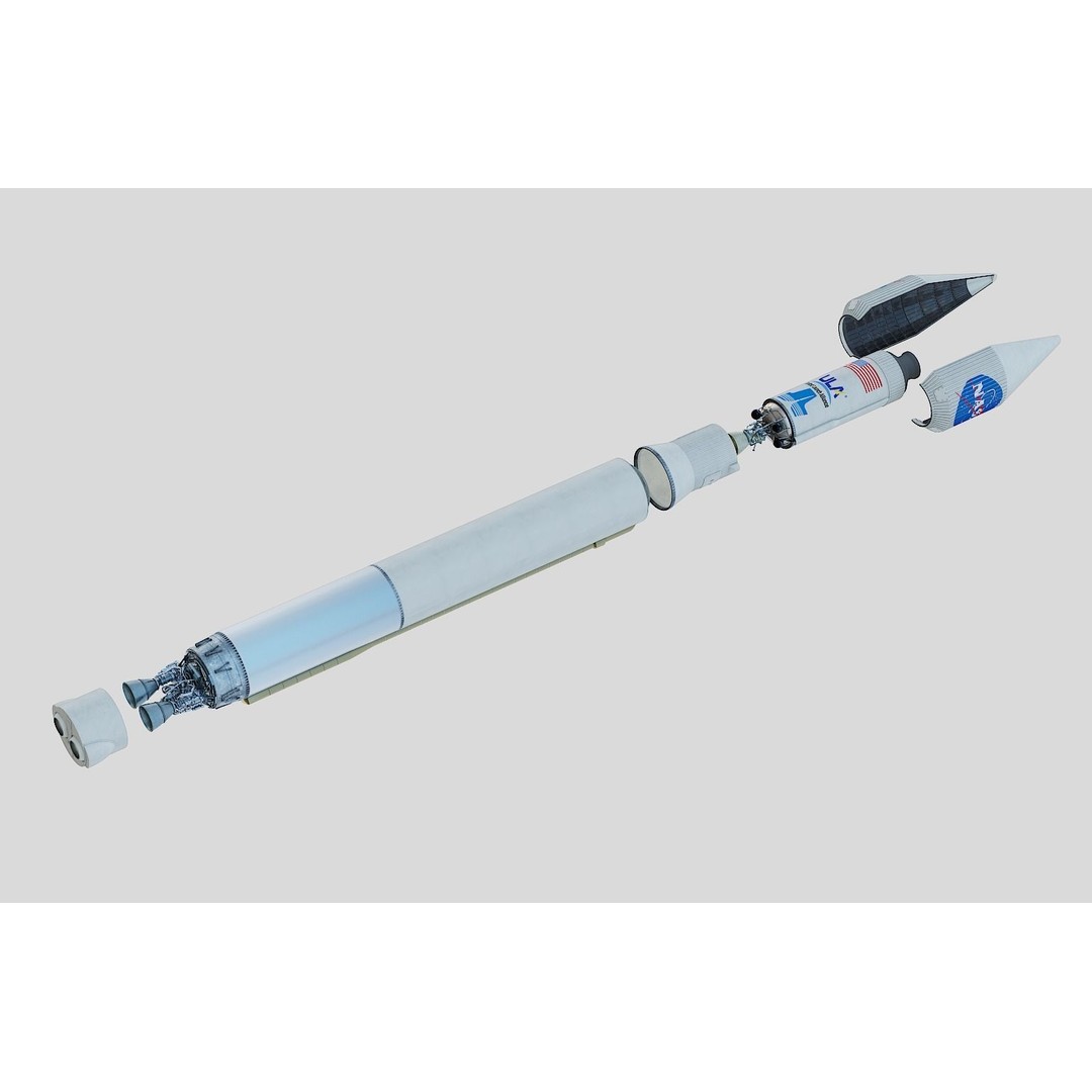 Atlas V Rocket 3D Model – High Poly PBR Space Asset, FBX, Blender - View 27