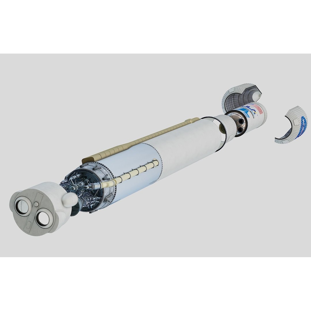 Atlas V Rocket 3D Model – High Poly PBR Space Asset, FBX, Blender - View 31