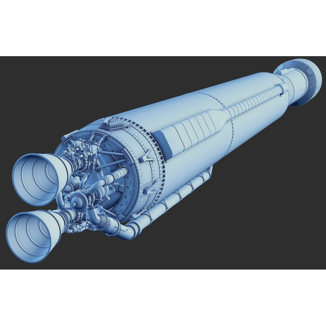 Atlas V Rocket 3D Model – High Poly PBR Space Asset, FBX, Blender - View 36