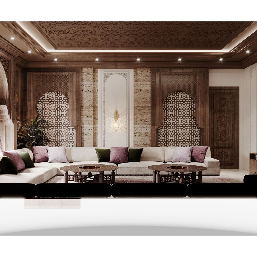 Majlis 3D Model – Classic Arabic Style Living Room, FBX & OBJ