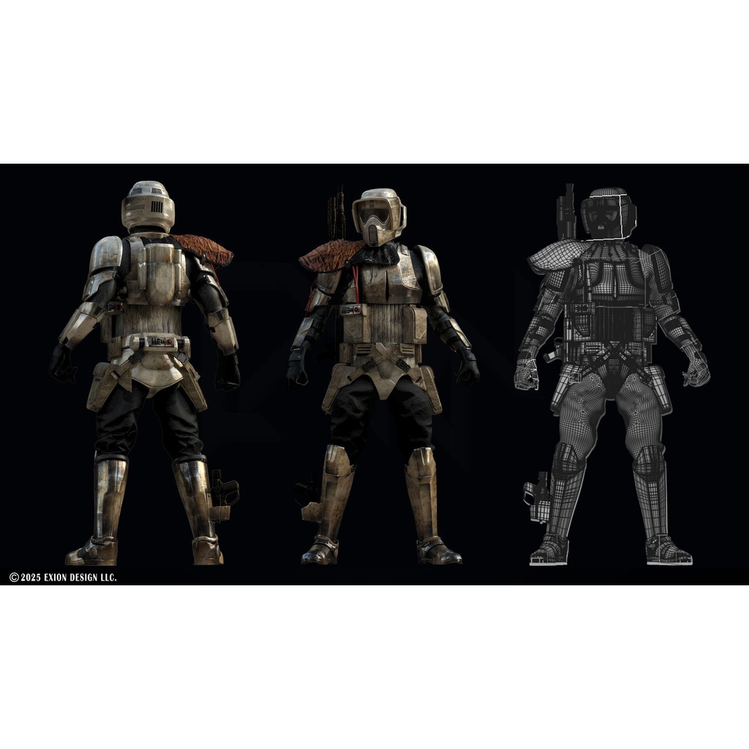 Scout Trooper Commander 3D Model – Semi-Rigged PBR Character, FBX, Blender - View 12