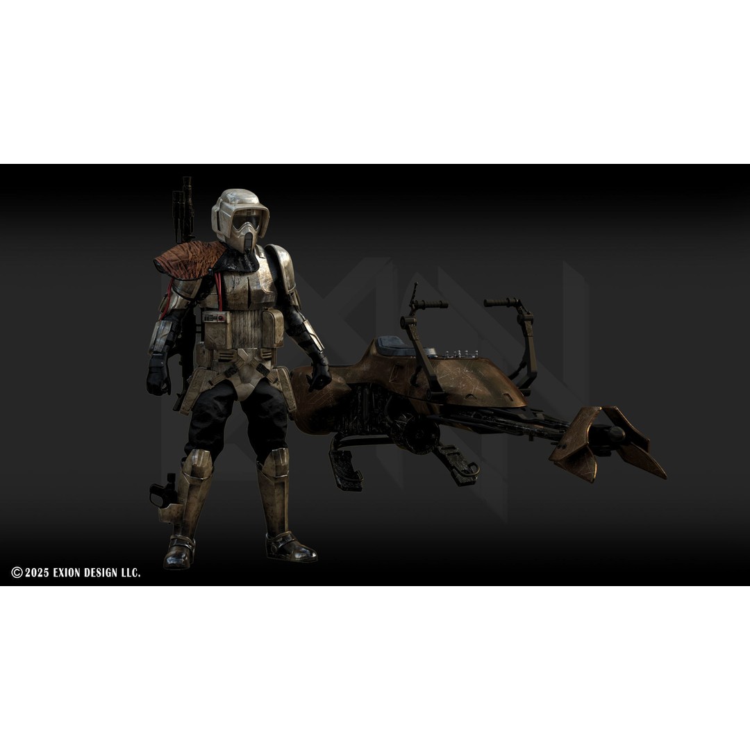 Scout Trooper Commander 3D Model – Semi-Rigged PBR Character, FBX, Blender - View 16