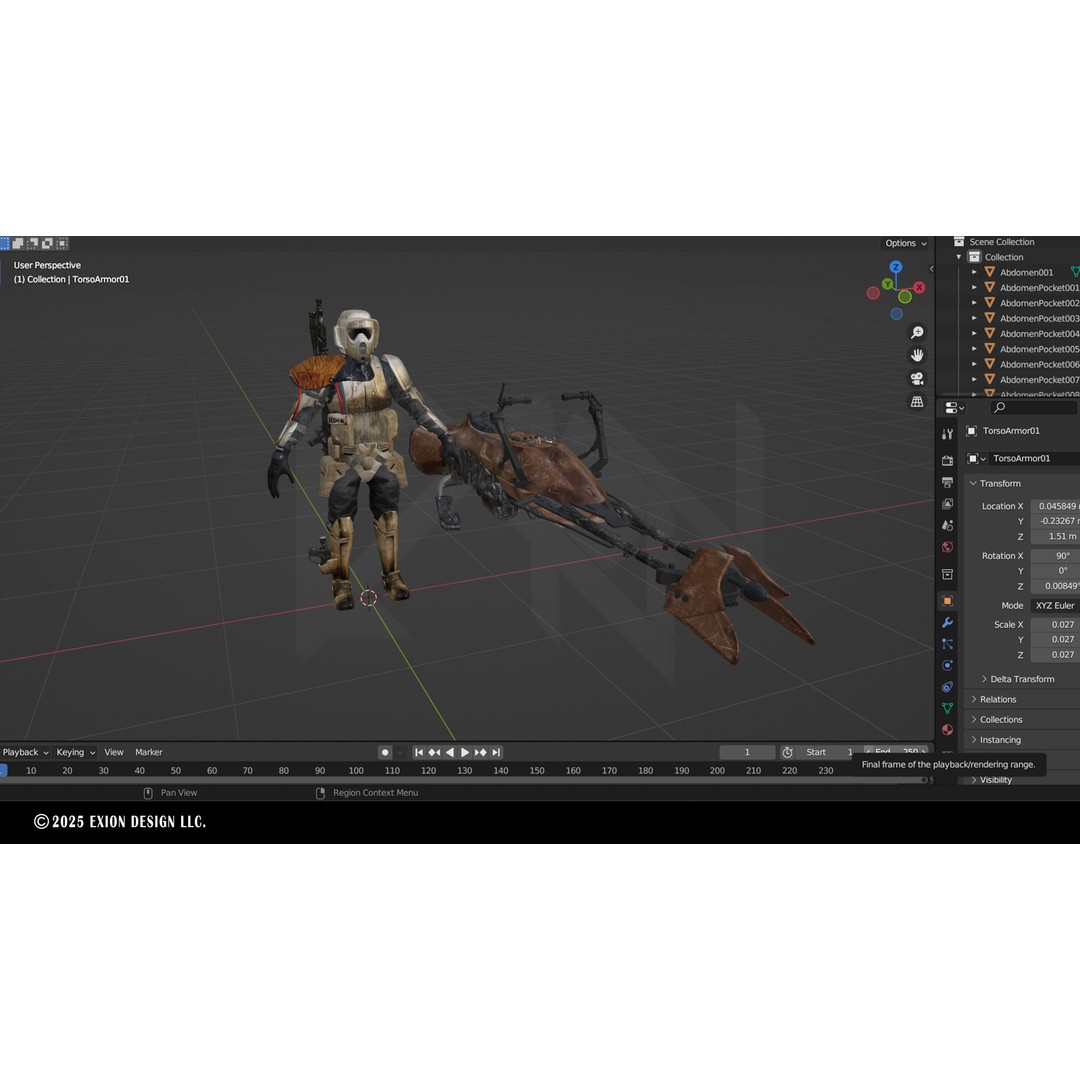 Scout Trooper Commander 3D Model – Semi-Rigged PBR Character, FBX, Blender - View 19