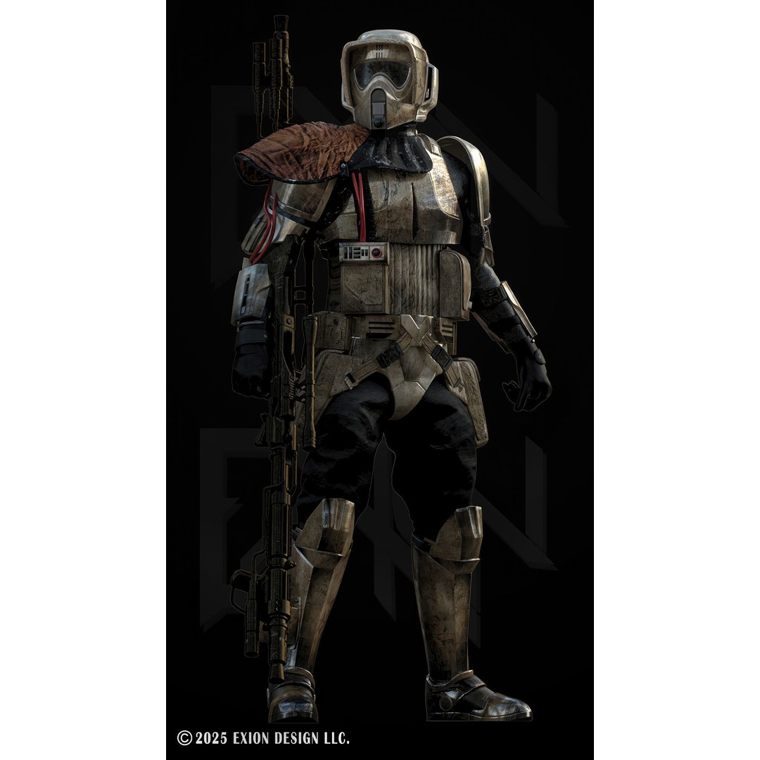 Scout Trooper Commander 3D Model – Semi-Rigged PBR Character, FBX, Blender - View 3