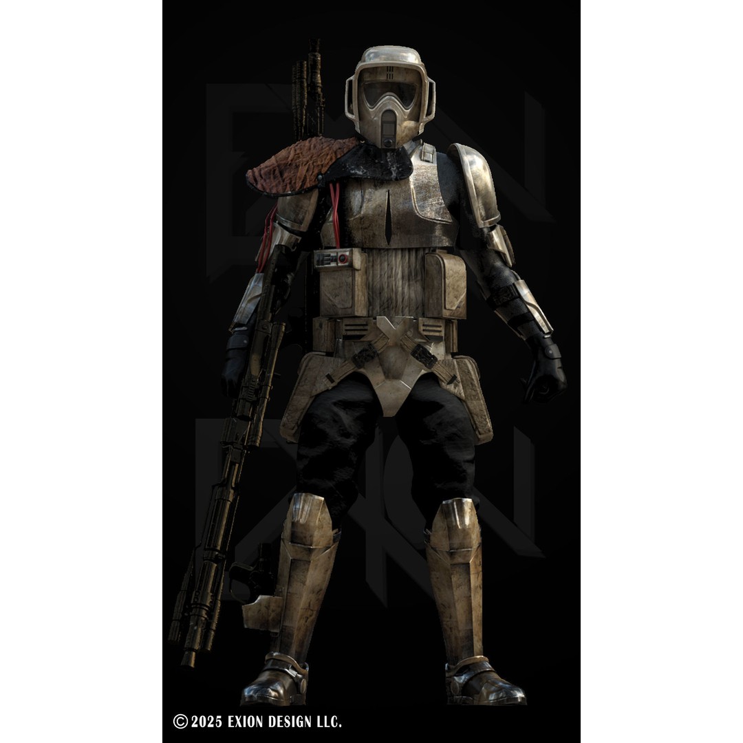 Scout Trooper Commander 3D Model – Semi-Rigged PBR Character, FBX, Blender - View 4