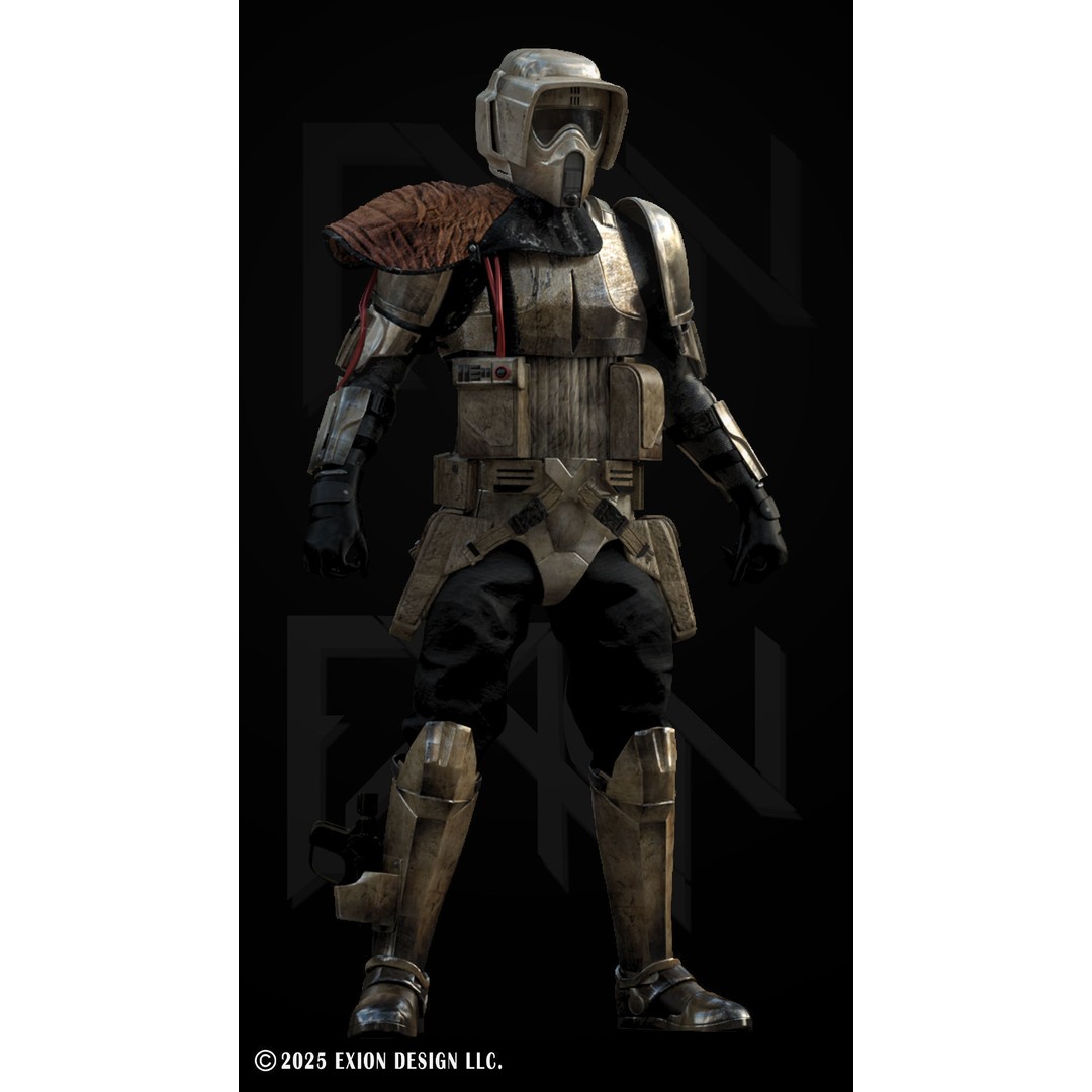 Scout Trooper Commander 3D Model – Semi-Rigged PBR Character, FBX, Blender - View 6