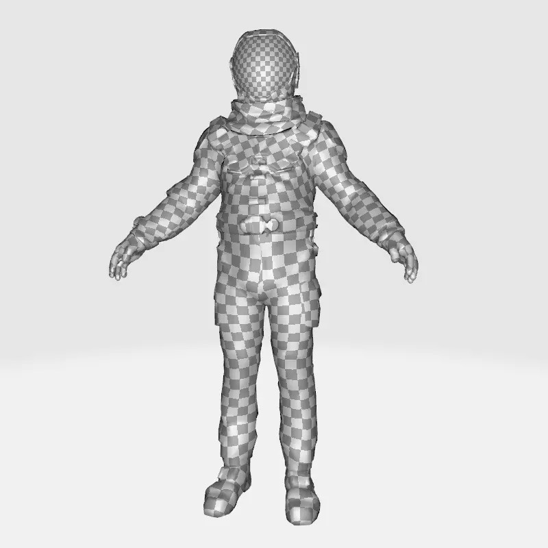 Futuristic Cosmonaut 3D Model – Low Poly Space Armor, FBX