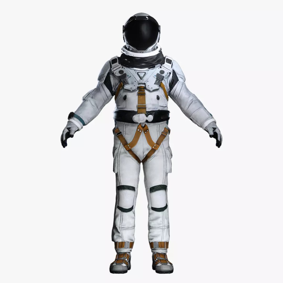 Futuristic Cosmonaut 3D Model – Low Poly Space Armor, FBX - View 3