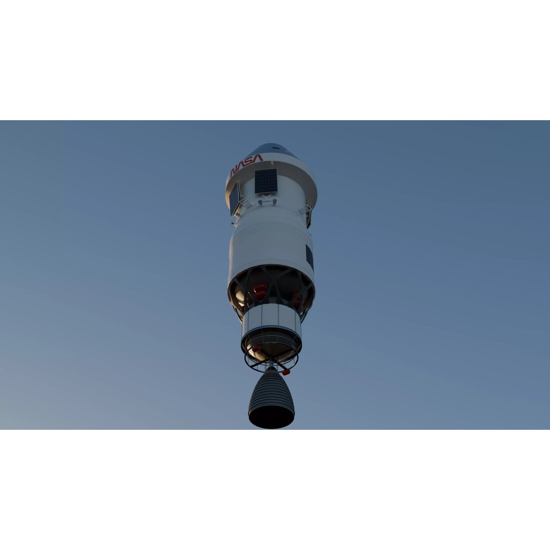 SLS Rocket 3D Model – Detailed NASA Space Launch System with Orion Capsule - View 11