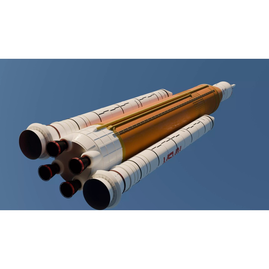 SLS Rocket 3D Model – Detailed NASA Space Launch System with Orion Capsule - View 2
