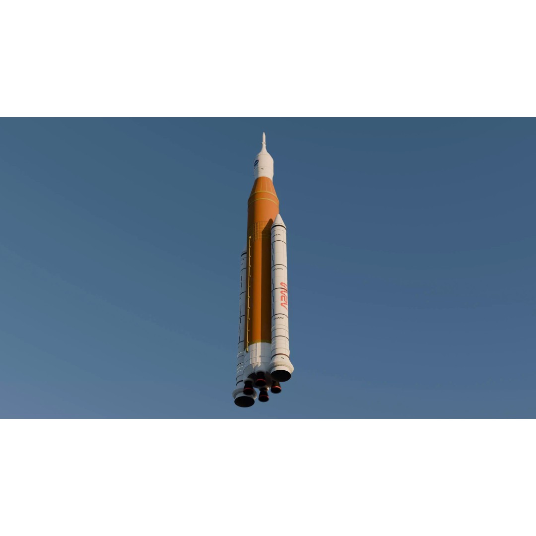 SLS Rocket 3D Model – Detailed NASA Space Launch System with Orion Capsule - View 3