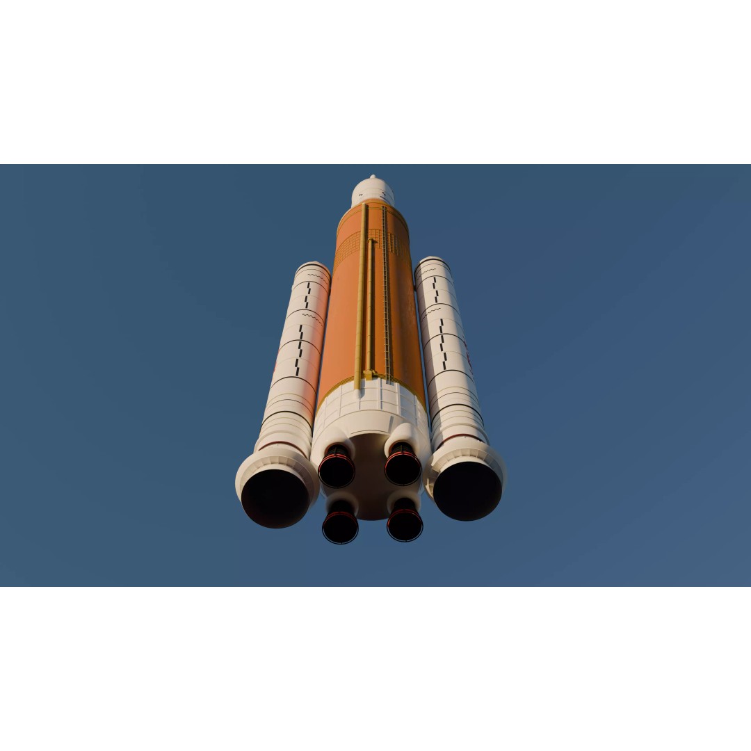 SLS Rocket 3D Model – Detailed NASA Space Launch System with Orion Capsule - View 5