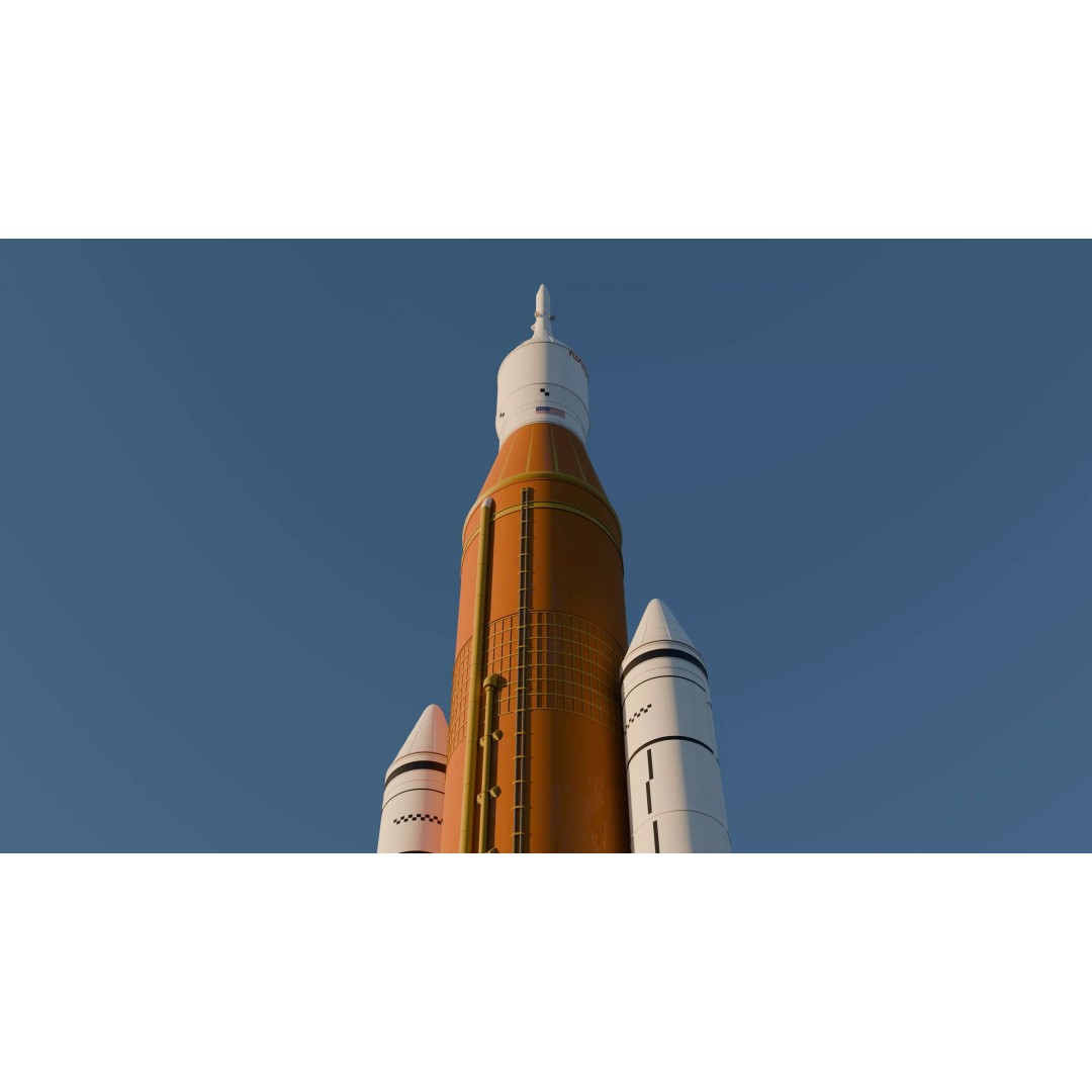 SLS Rocket 3D Model – Detailed NASA Space Launch System with Orion Capsule - View 6