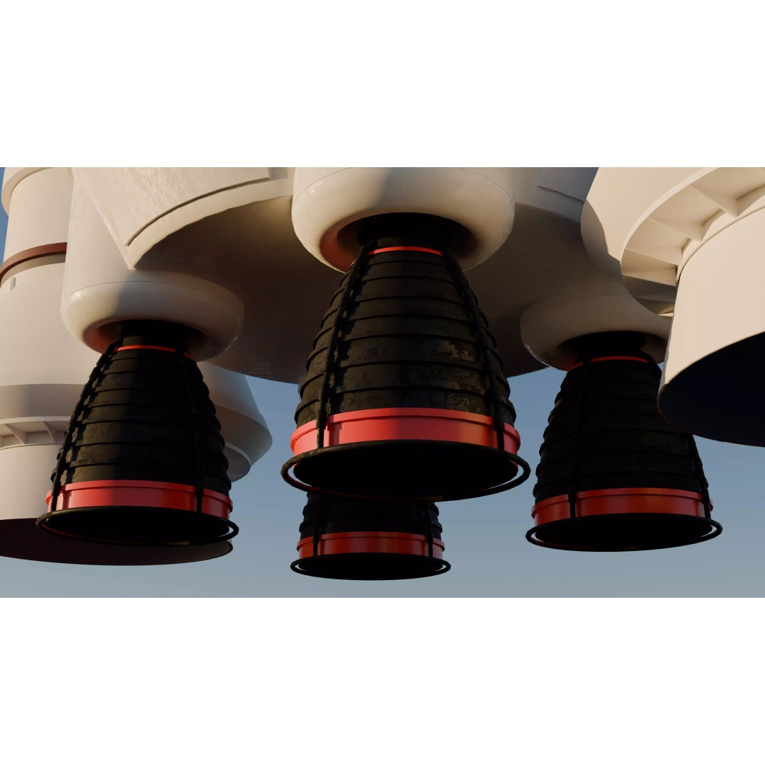 SLS Rocket 3D Model – Detailed NASA Space Launch System with Orion Capsule - View 9