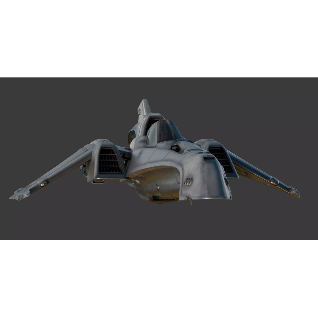 Viper Mark-13 Space Fighter 3D Model – Sci-Fi Concept Art, FBX, OBJ
