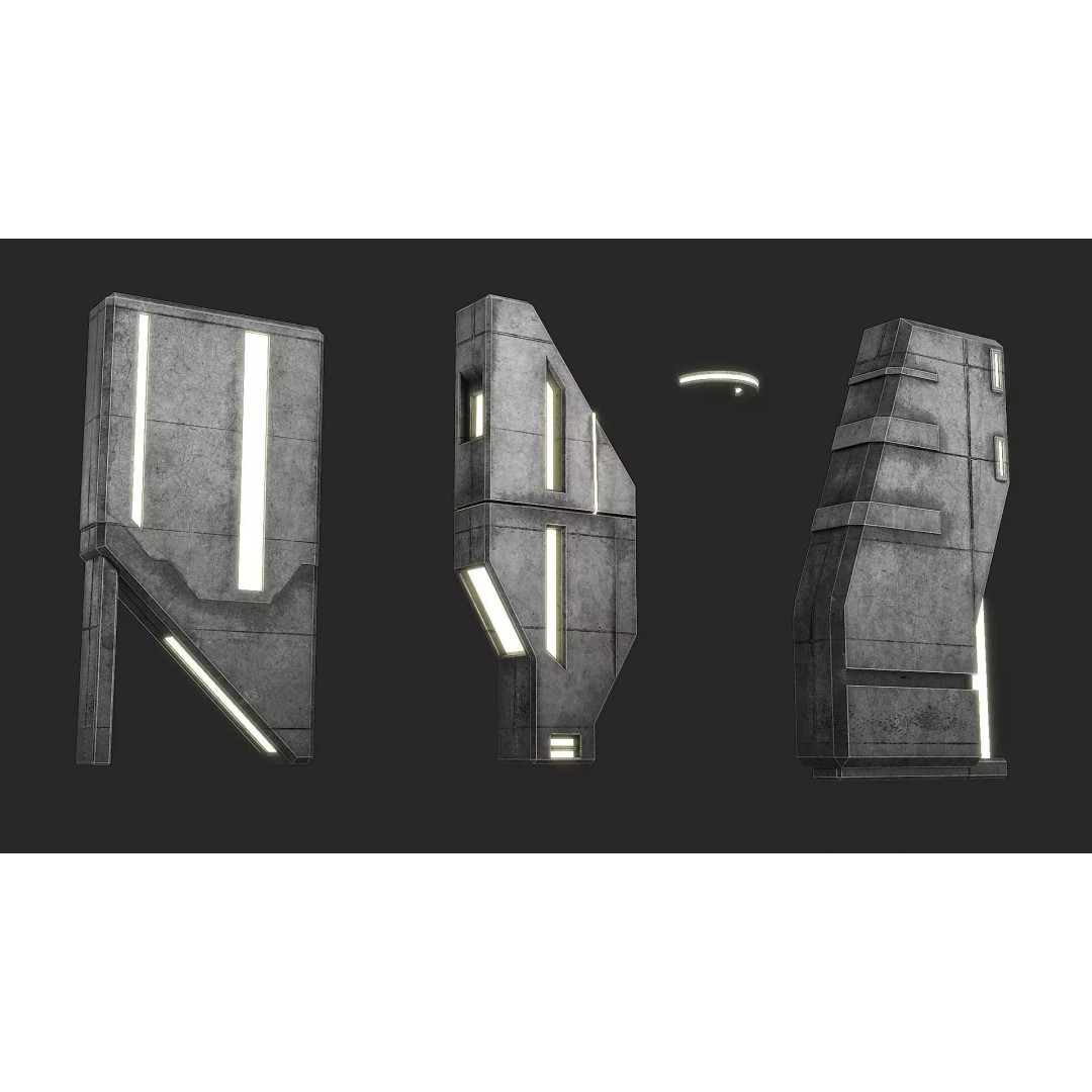 Lighting for Sci-Fi Brutal Locations 3D Model – Low Poly PBR Asset, FBX - View 10