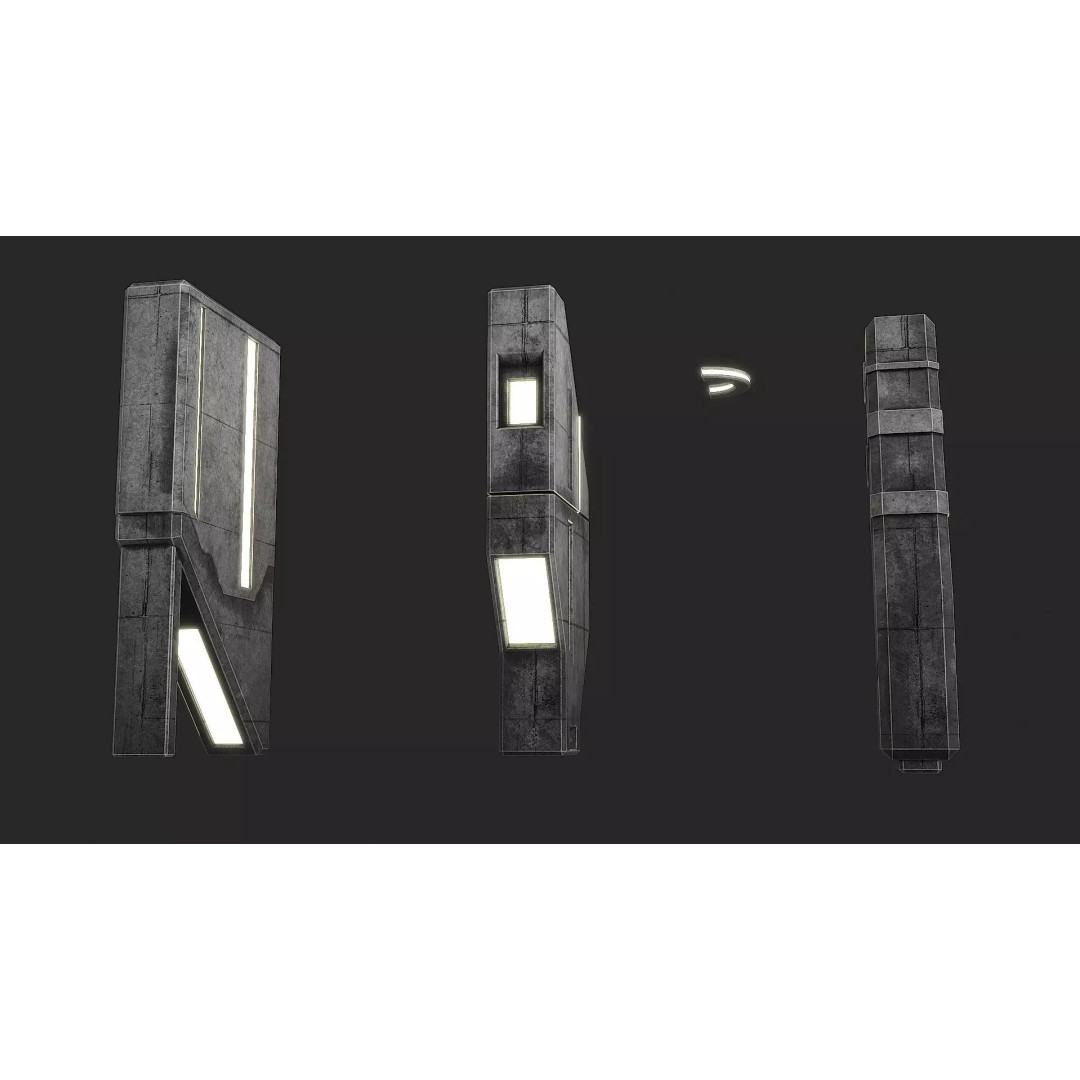 Lighting for Sci-Fi Brutal Locations 3D Model – Low Poly PBR Asset, FBX - View 11