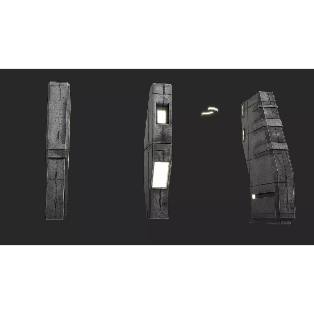 Lighting for Sci-Fi Brutal Locations 3D Model – Low Poly PBR Asset, FBX - View 12
