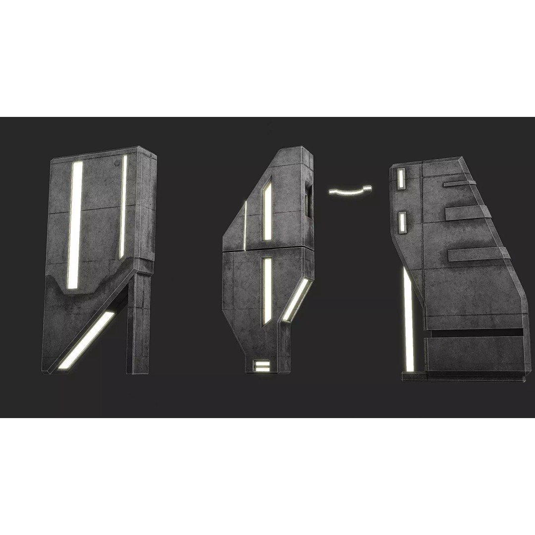 Lighting for Sci-Fi Brutal Locations 3D Model – Low Poly PBR Asset, FBX - View 14