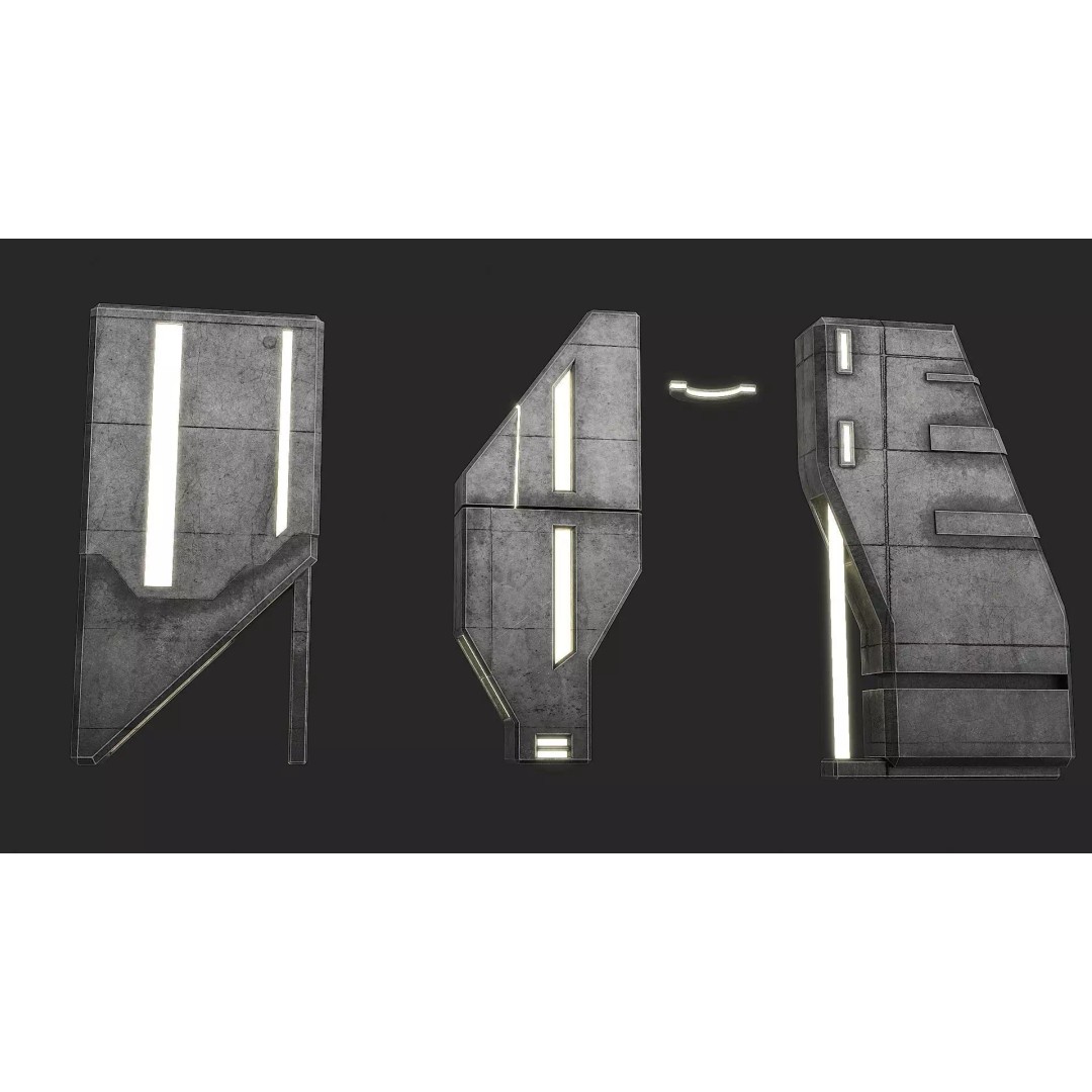 Lighting for Sci-Fi Brutal Locations 3D Model – Low Poly PBR Asset, FBX - View 15