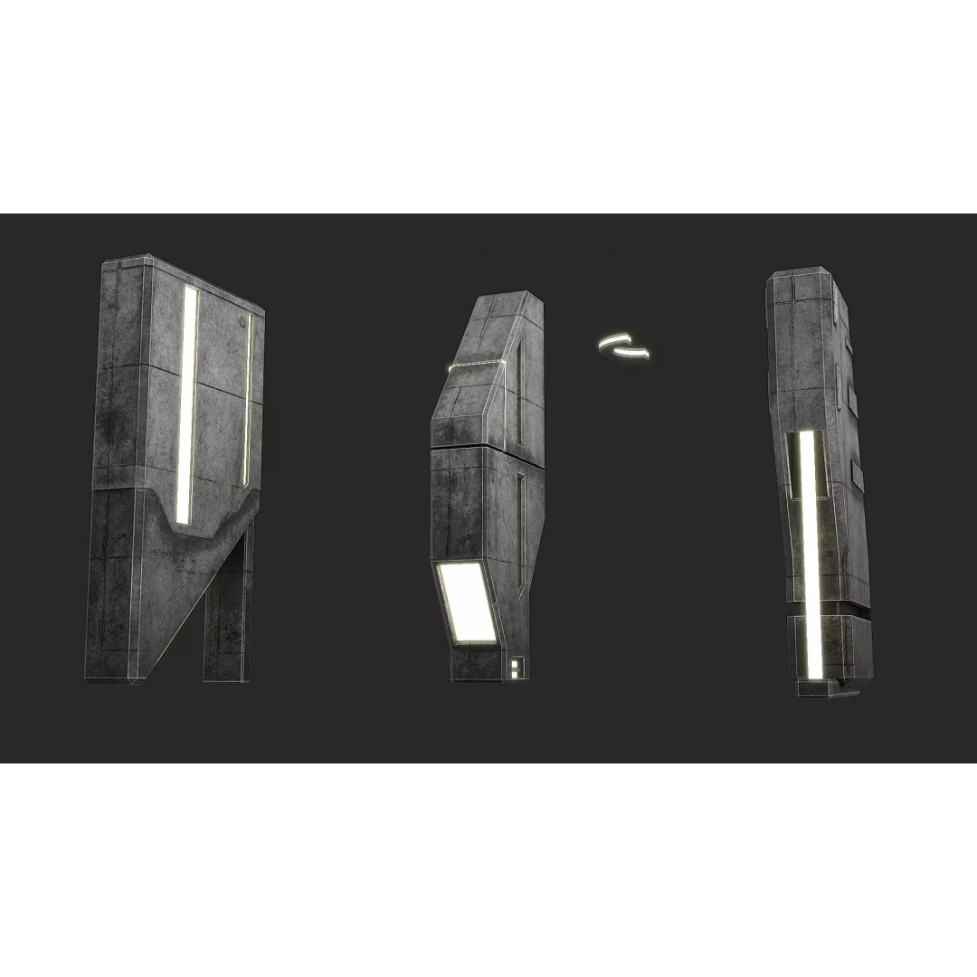 Lighting for Sci-Fi Brutal Locations 3D Model – Low Poly PBR Asset, FBX - View 17