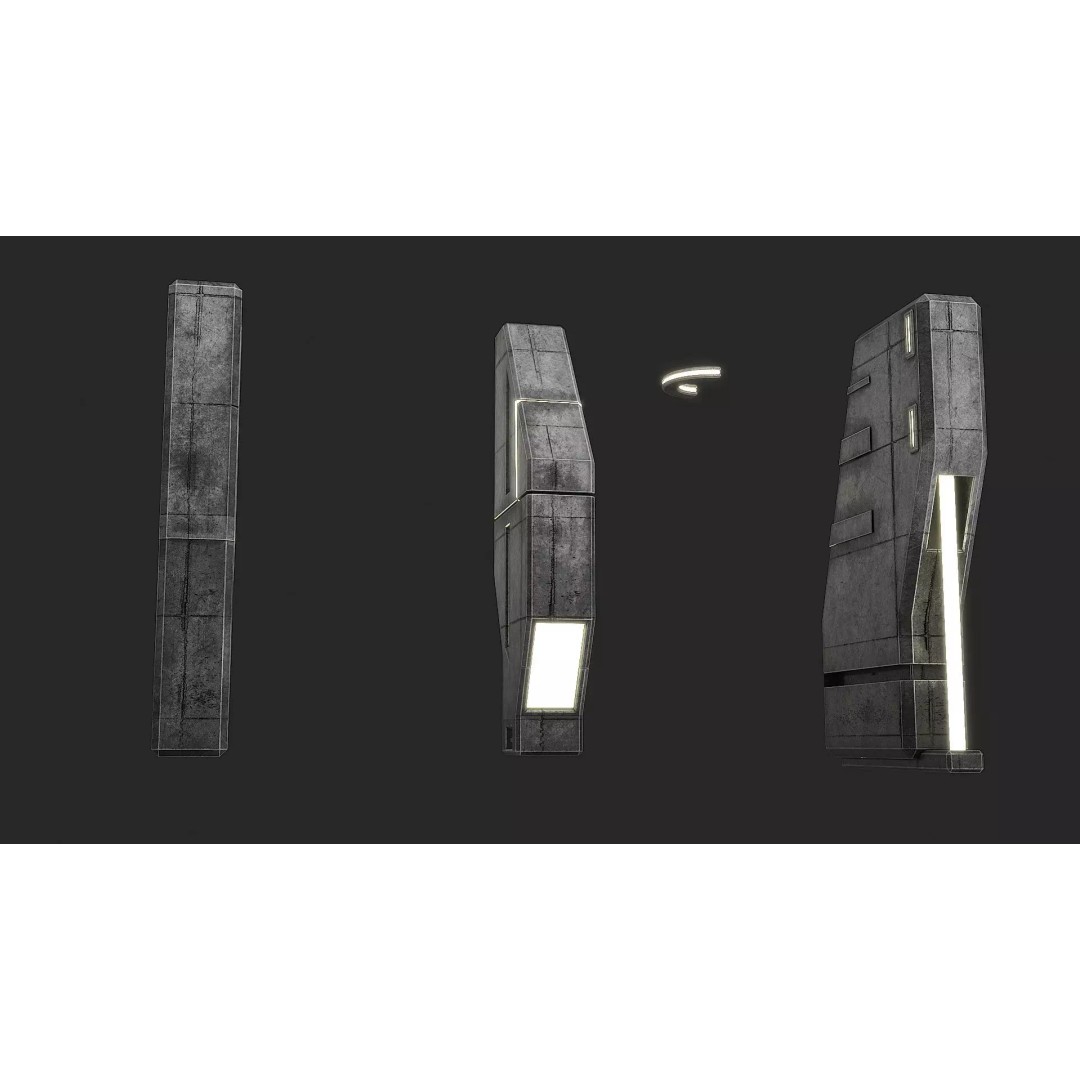Lighting for Sci-Fi Brutal Locations 3D Model – Low Poly PBR Asset, FBX - View 18