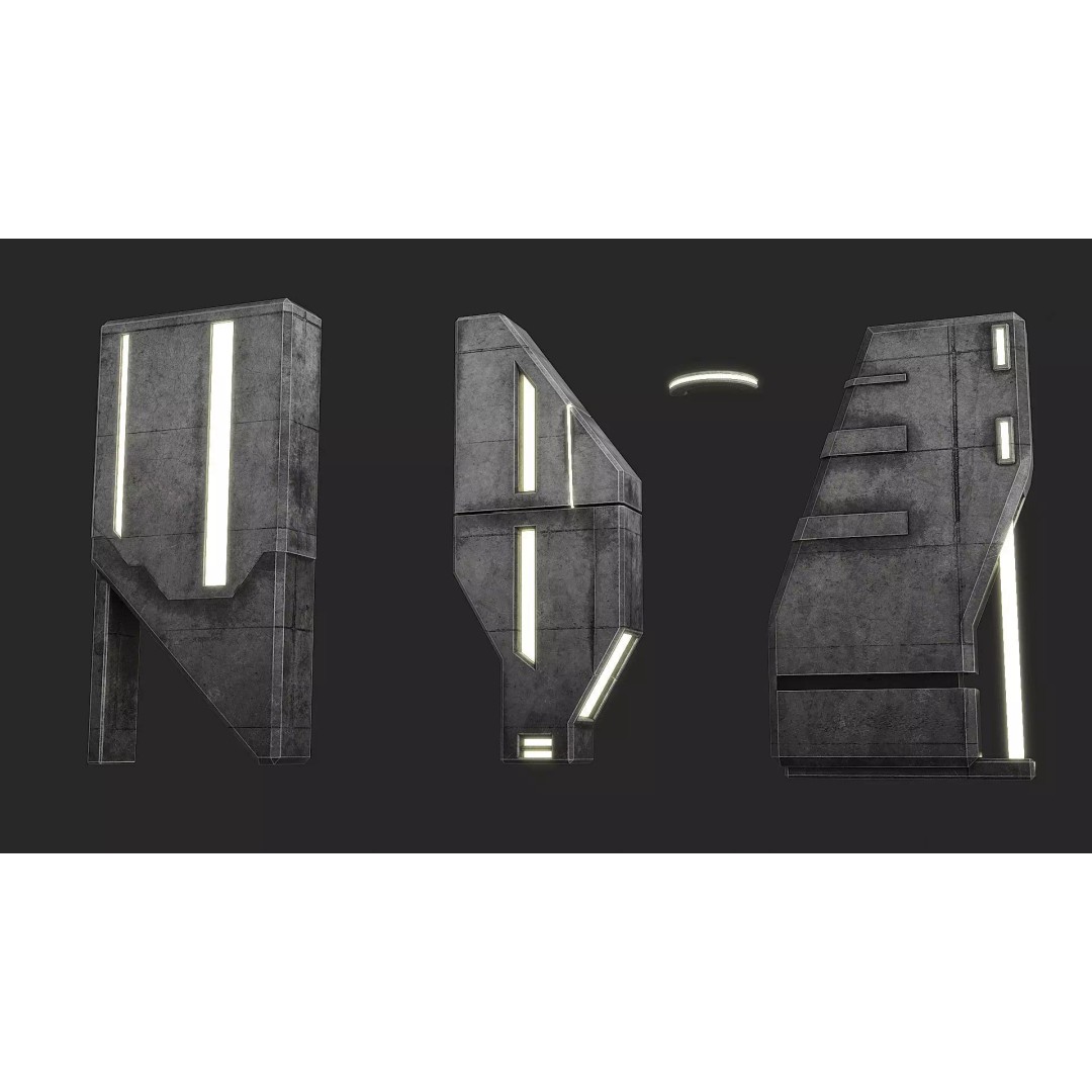 Lighting for Sci-Fi Brutal Locations 3D Model – Low Poly PBR Asset, FBX - View 19