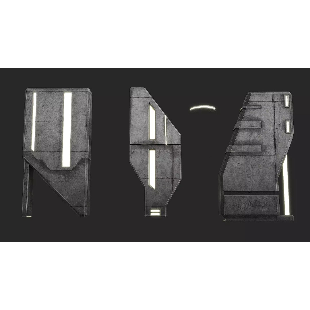 Lighting for Sci-Fi Brutal Locations 3D Model – Low Poly PBR Asset, FBX - View 2