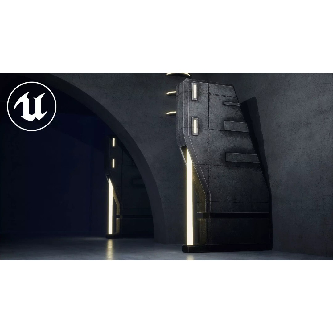 Lighting for Sci-Fi Brutal Locations 3D Model – Low Poly PBR Asset, FBX - View 4