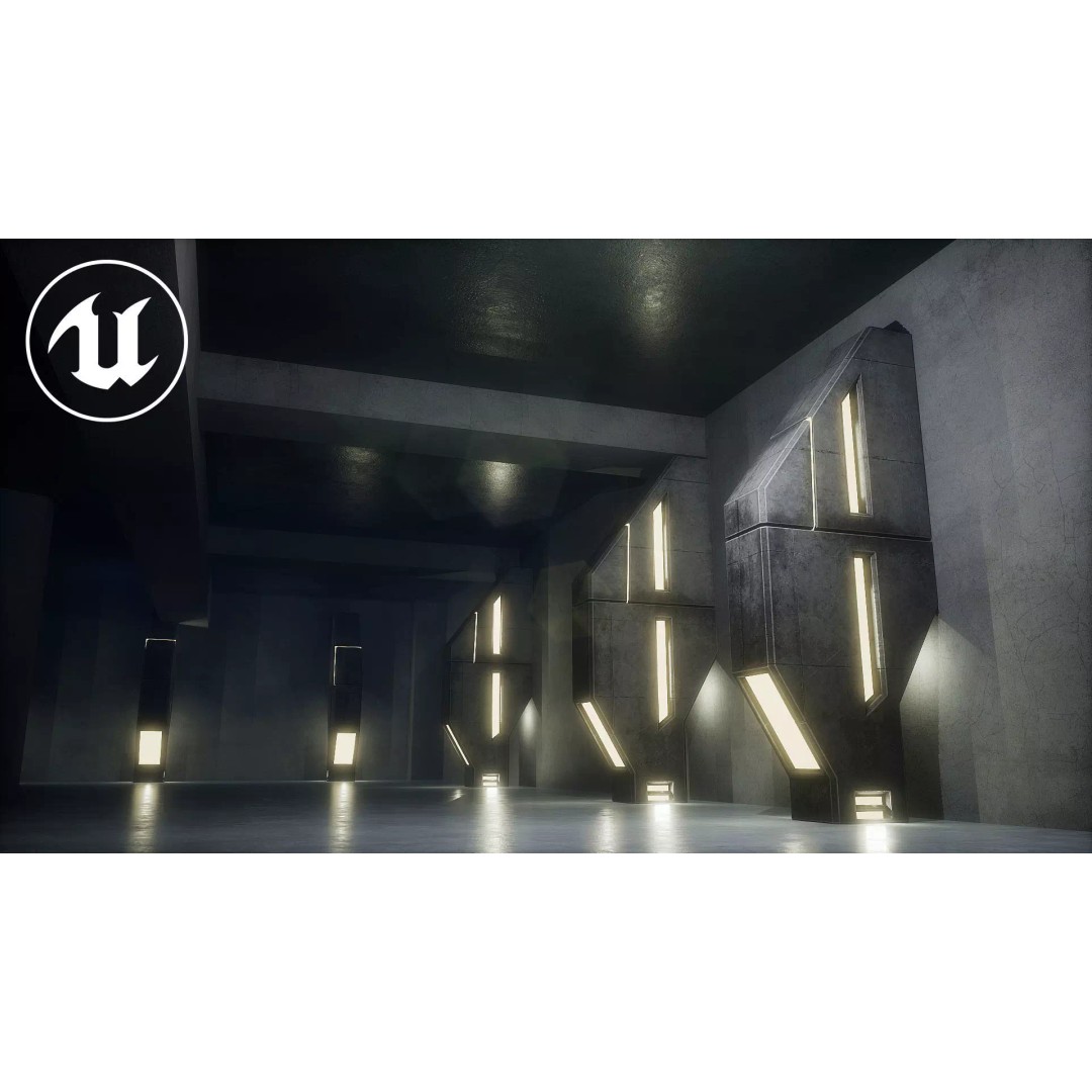 Lighting for Sci-Fi Brutal Locations 3D Model – Low Poly PBR Asset, FBX - View 6