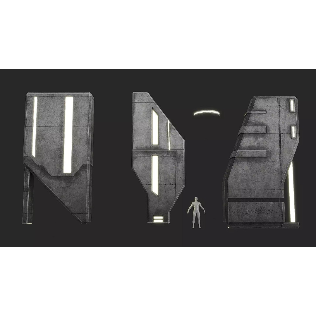 Lighting for Sci-Fi Brutal Locations 3D Model – Low Poly PBR Asset, FBX - View 7