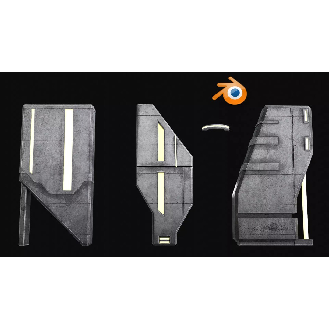Lighting for Sci-Fi Brutal Locations 3D Model – Low Poly PBR Asset, FBX - View 8