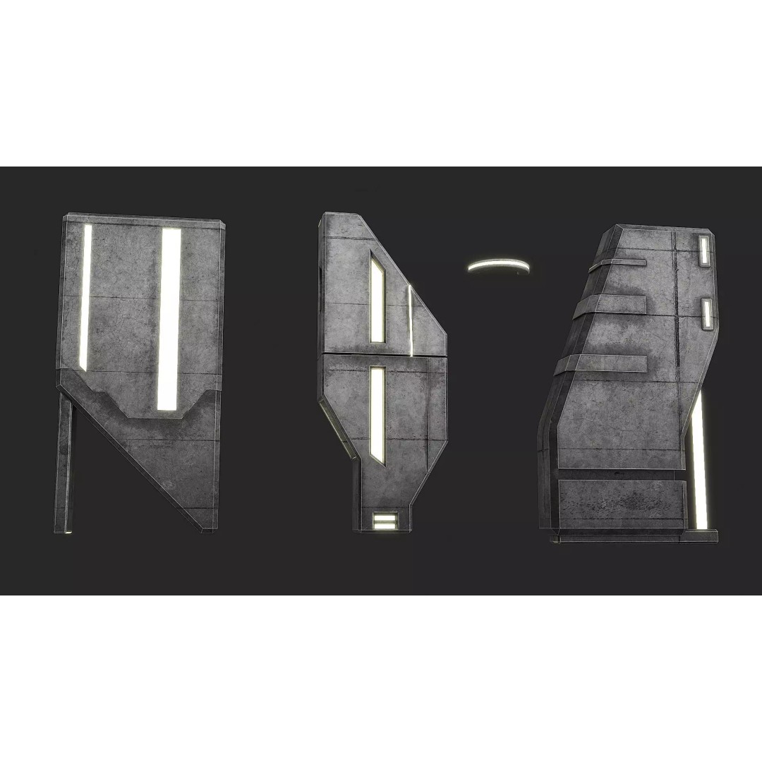 Lighting for Sci-Fi Brutal Locations 3D Model – Low Poly PBR Asset, FBX - View 9