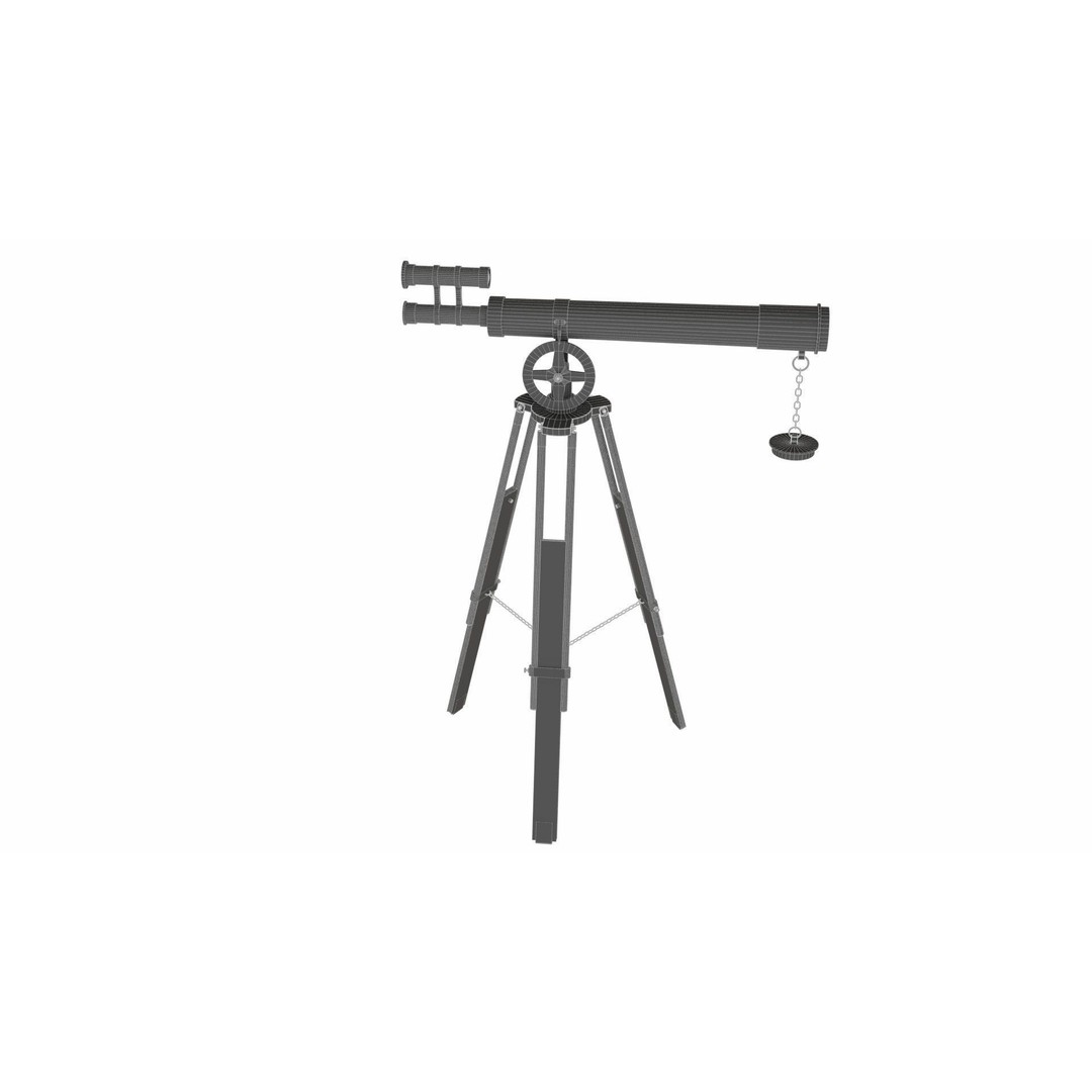 Telescope 3D Model – PBR Tripod Design, Blender, FBX, OBJ - View 14