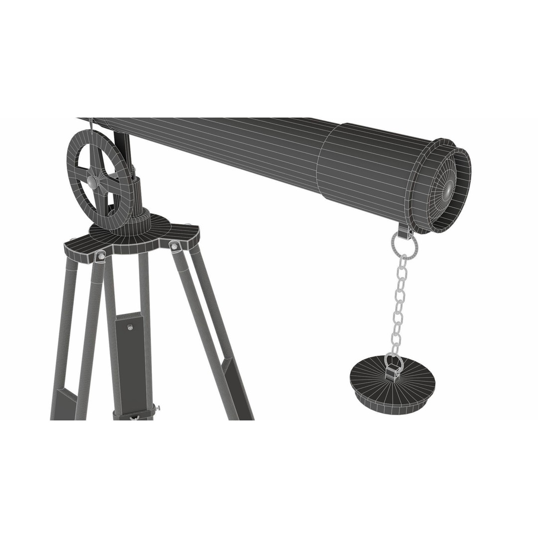 Telescope 3D Model – PBR Tripod Design, Blender, FBX, OBJ - View 17