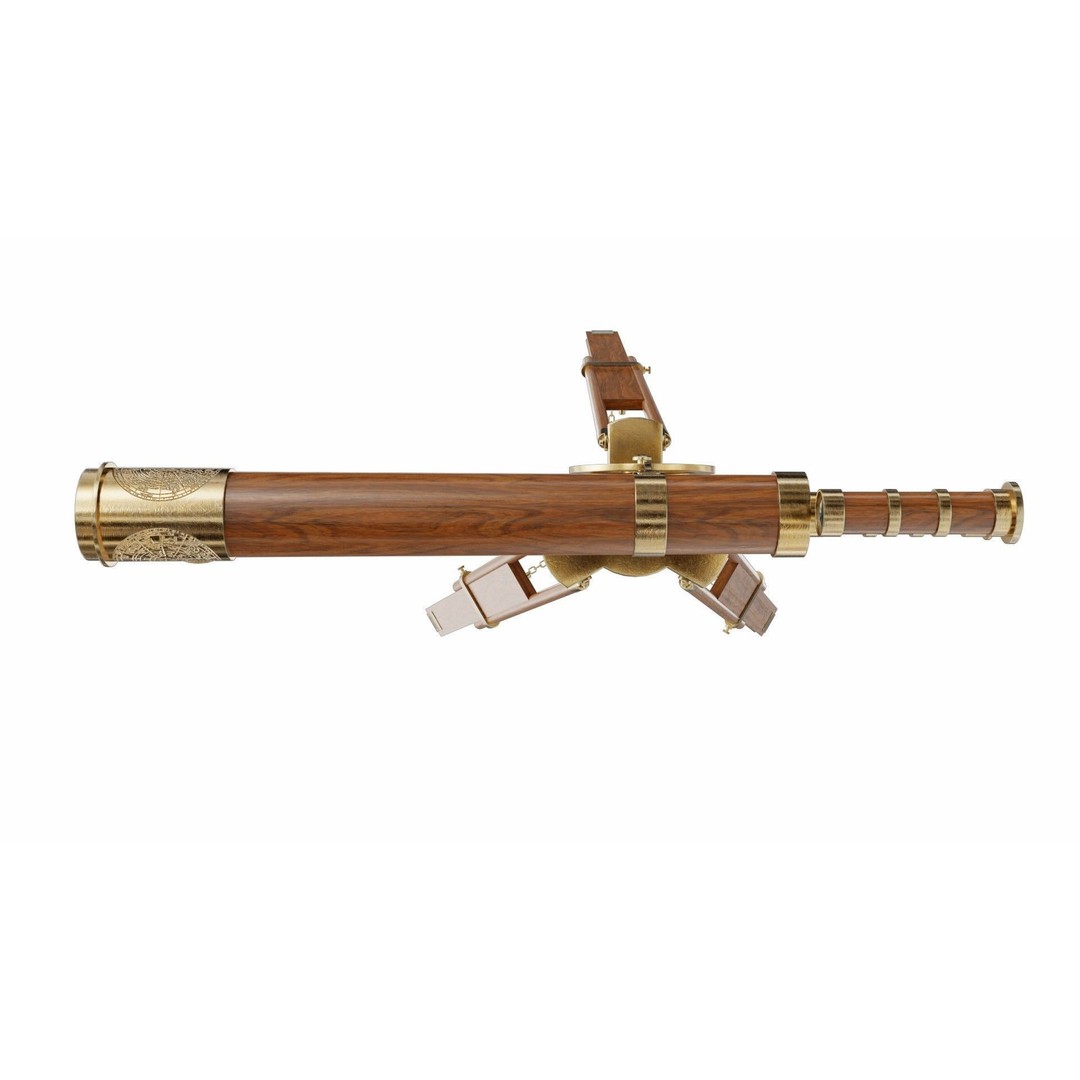 Telescope 3D Model – PBR Tripod Design, Blender, FBX, OBJ - View 6