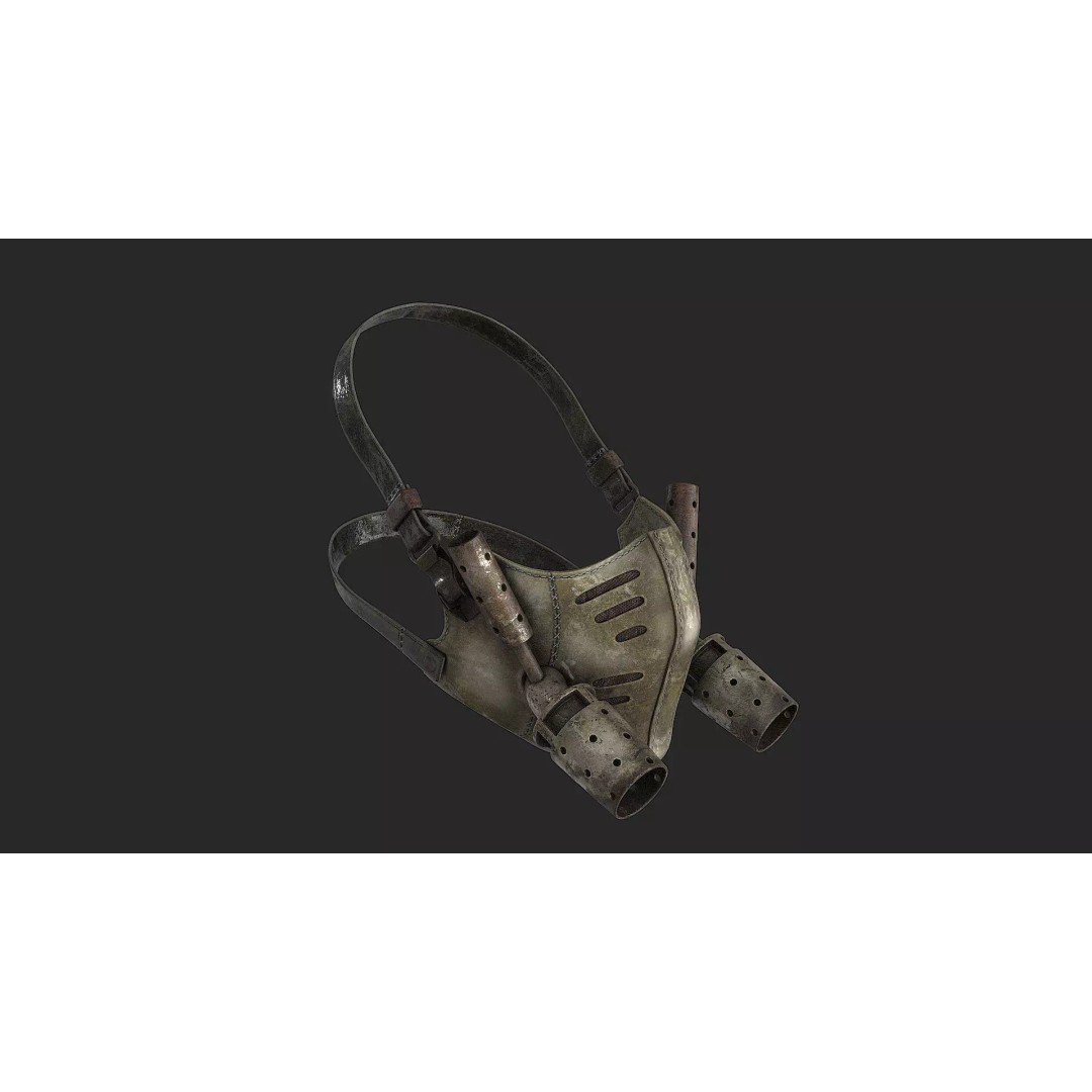 Postapocalyptic Mask 3D Model – Low Poly Game Asset, FBX - View 10