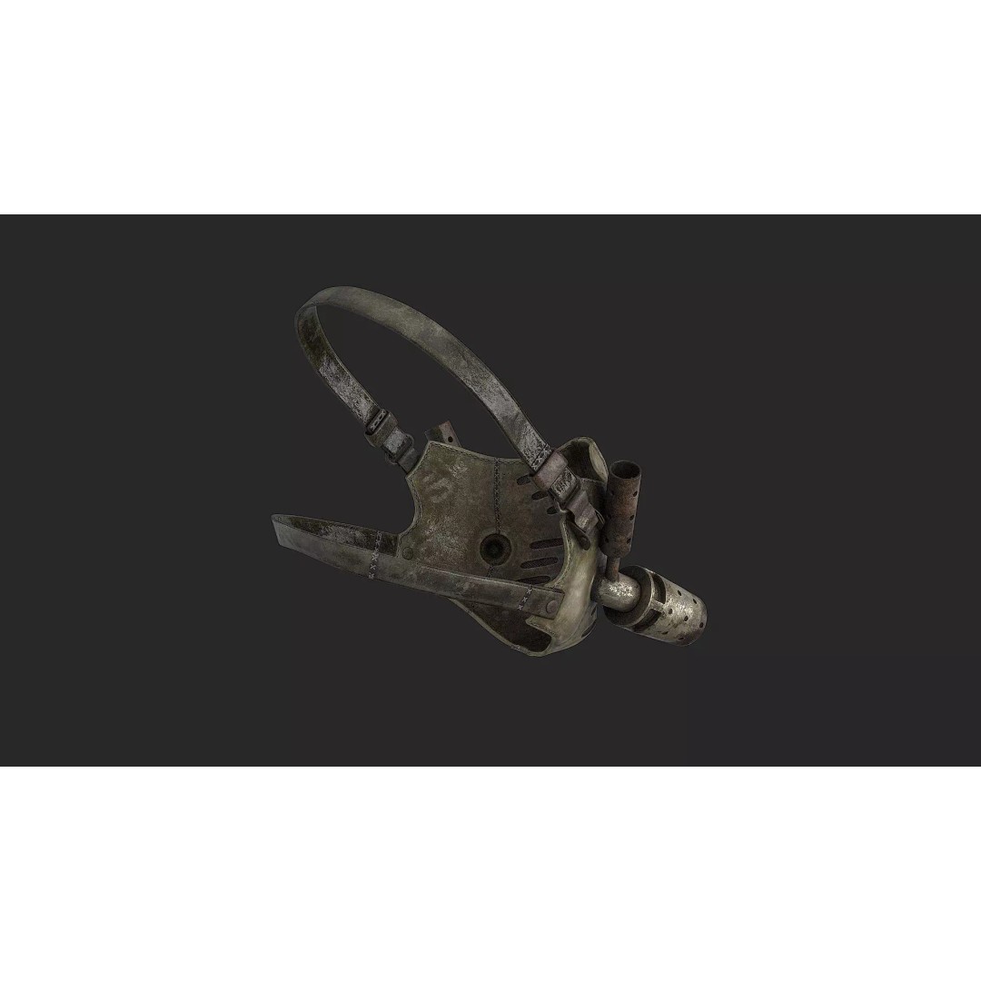 Postapocalyptic Mask 3D Model – Low Poly Game Asset, FBX - View 12