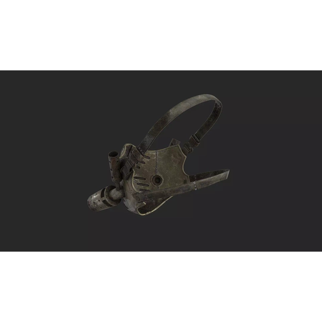Postapocalyptic Mask 3D Model – Low Poly Game Asset, FBX - View 15