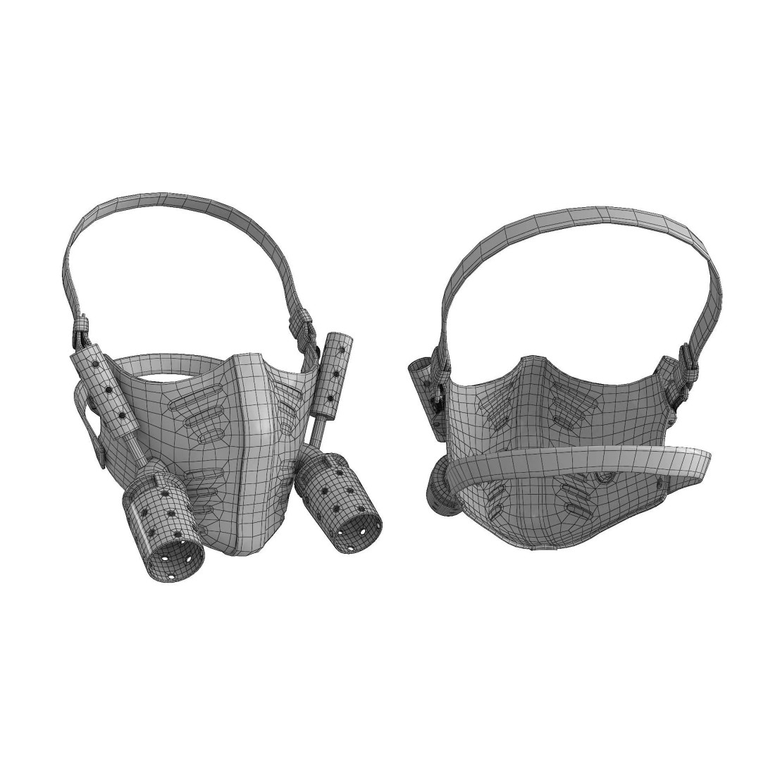 Postapocalyptic Mask 3D Model – Low Poly Game Asset, FBX - View 19