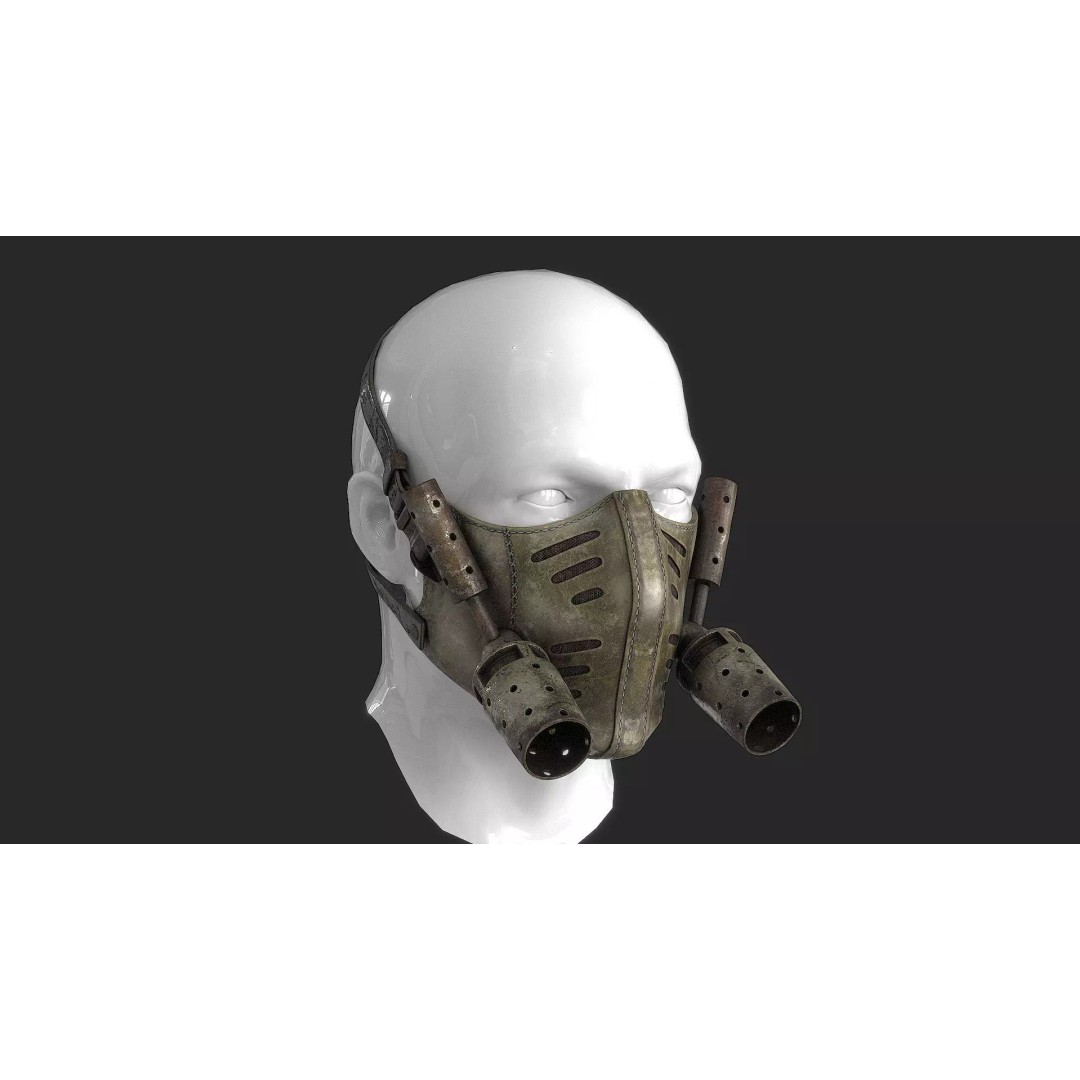 Postapocalyptic Mask 3D Model – Low Poly Game Asset, FBX - View 2