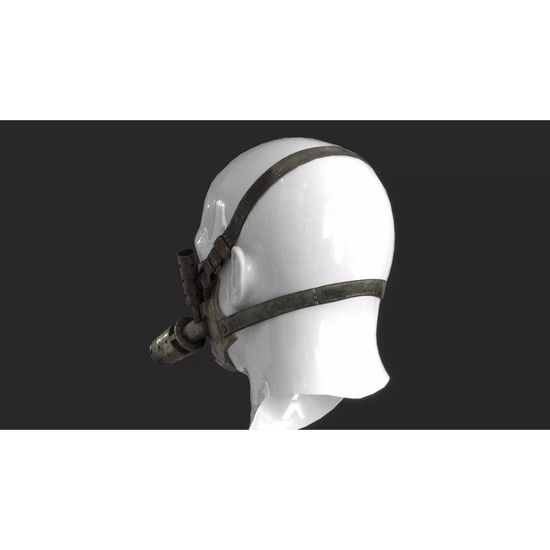 Postapocalyptic Mask 3D Model – Low Poly Game Asset, FBX - View 4
