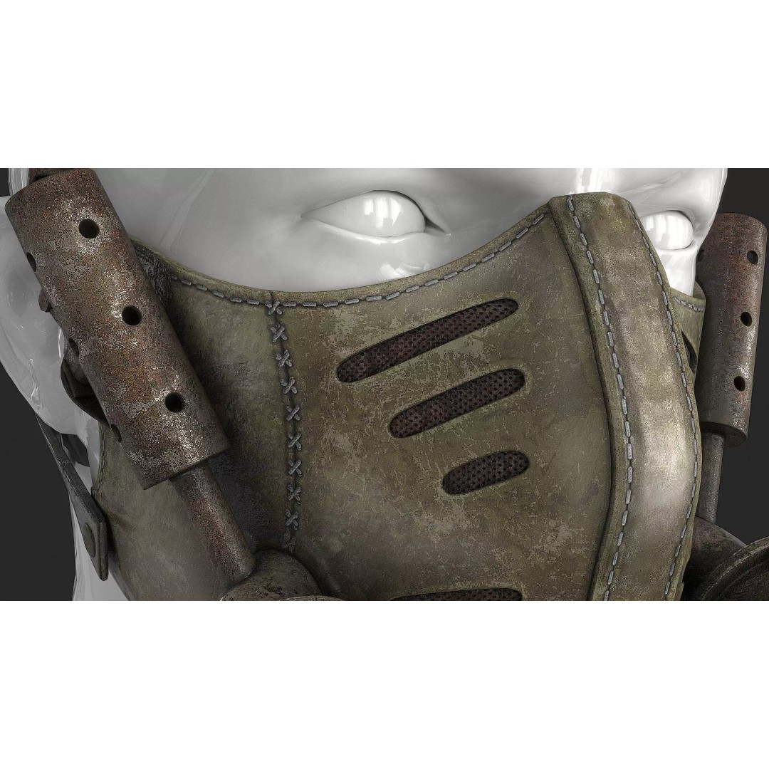 Postapocalyptic Mask 3D Model – Low Poly Game Asset, FBX - View 5