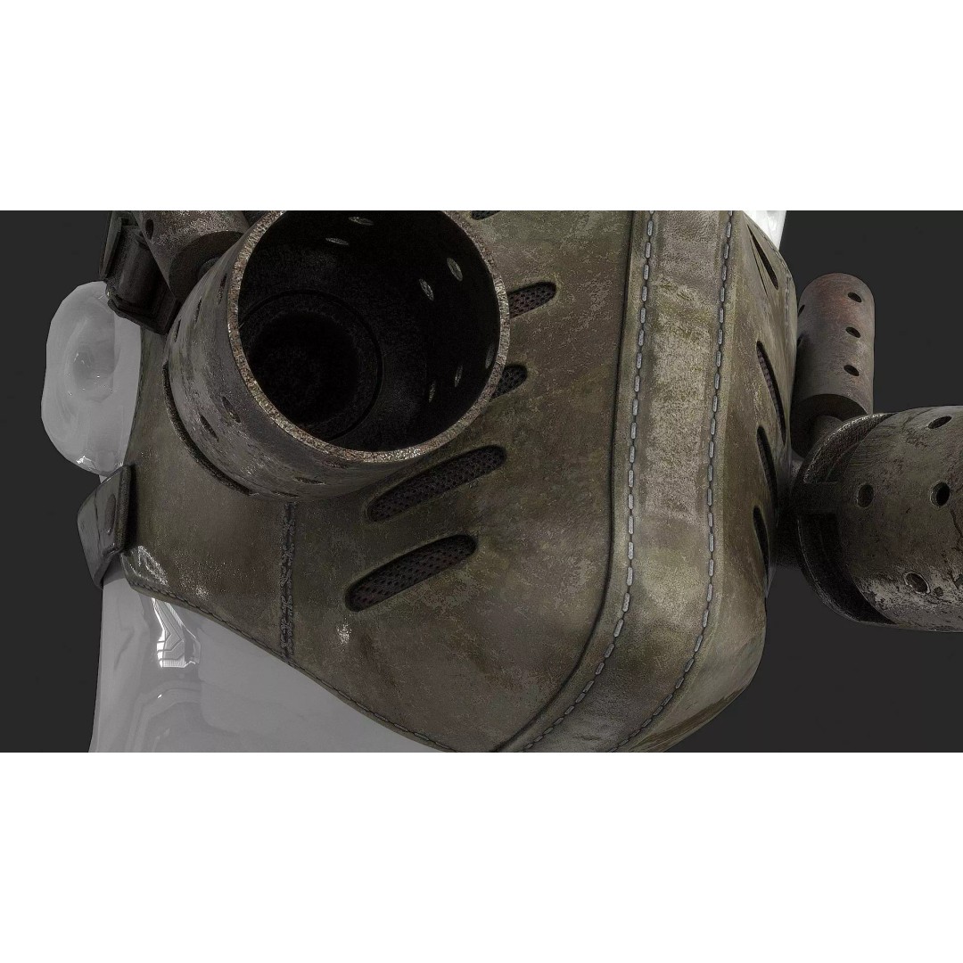 Postapocalyptic Mask 3D Model – Low Poly Game Asset, FBX - View 6