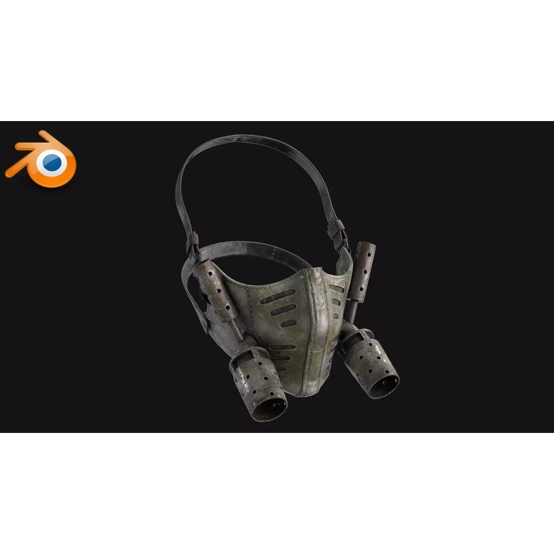 Postapocalyptic Mask 3D Model – Low Poly Game Asset, FBX - View 8