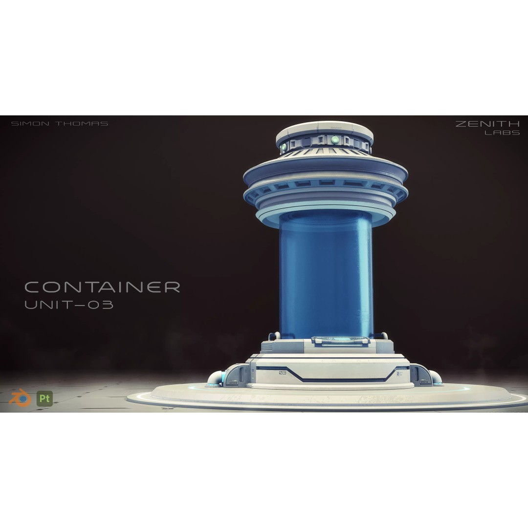 Sci-Fi Container 3D Model – PBR Textured Asset for Labs, FBX - View 2
