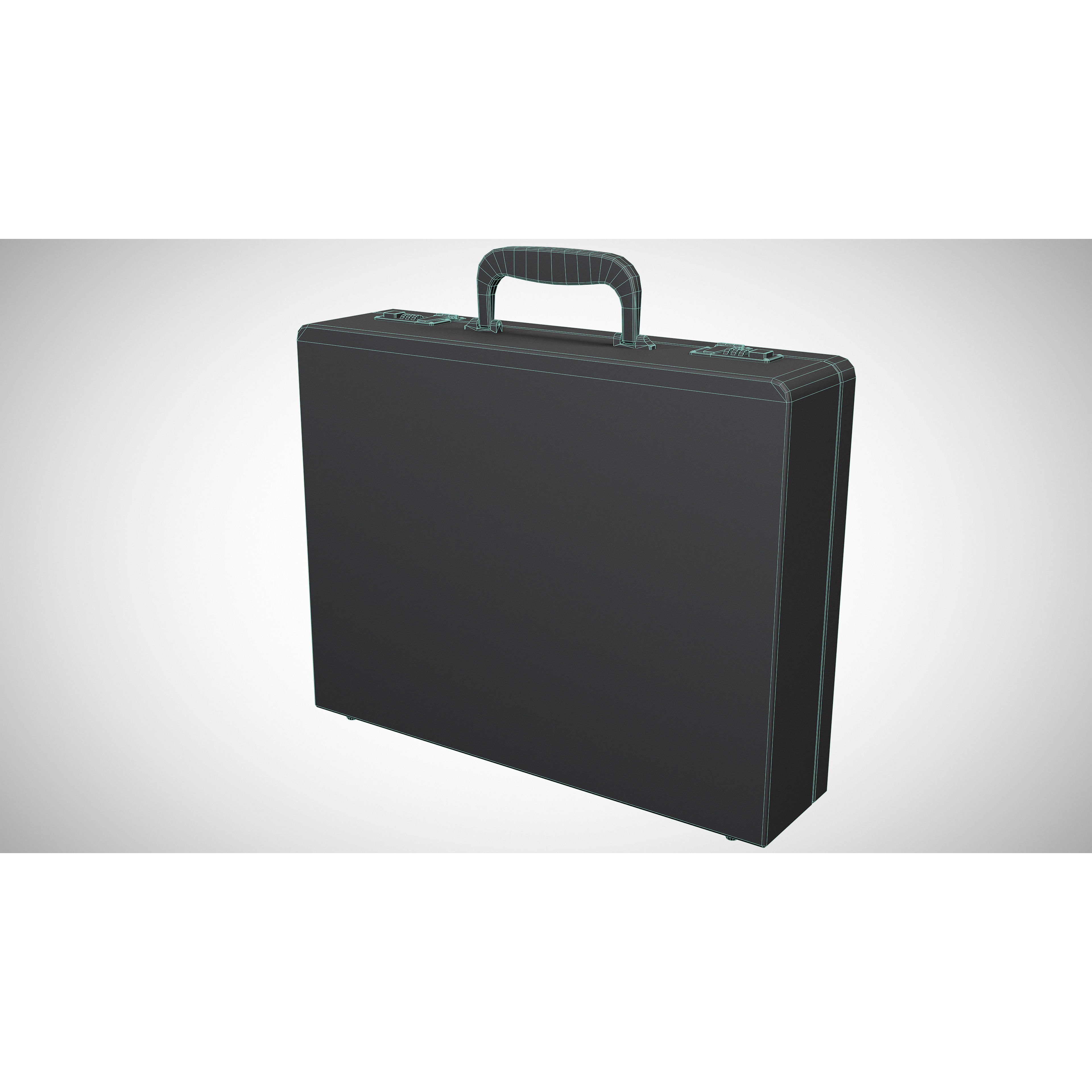 Office Leather Briefcase - Low-Poly Game-Ready 3D Model - View 7