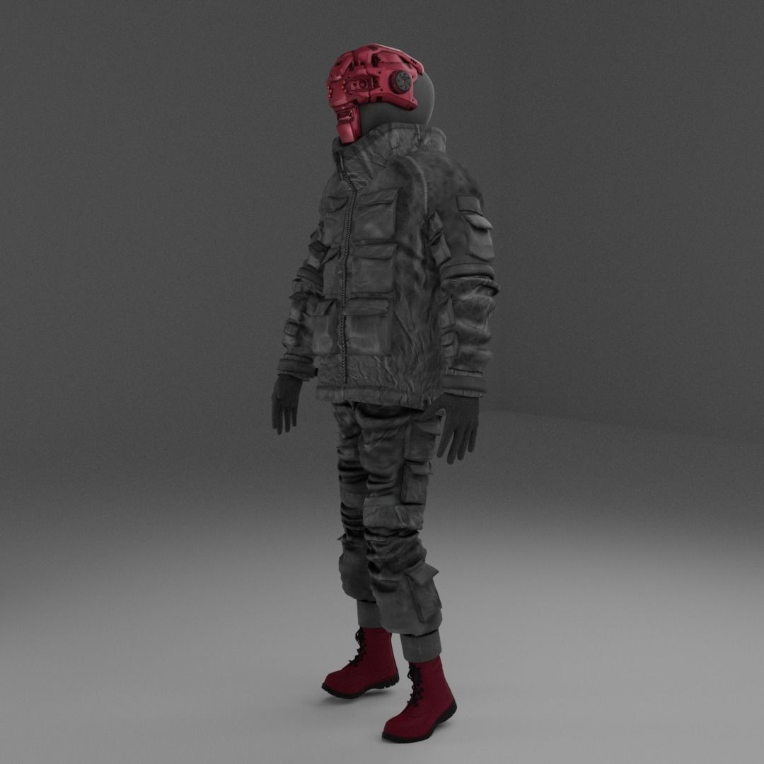 Cyberpunk Mercenary 3D Model – Rigged Sci-Fi Character, FBX - View 10