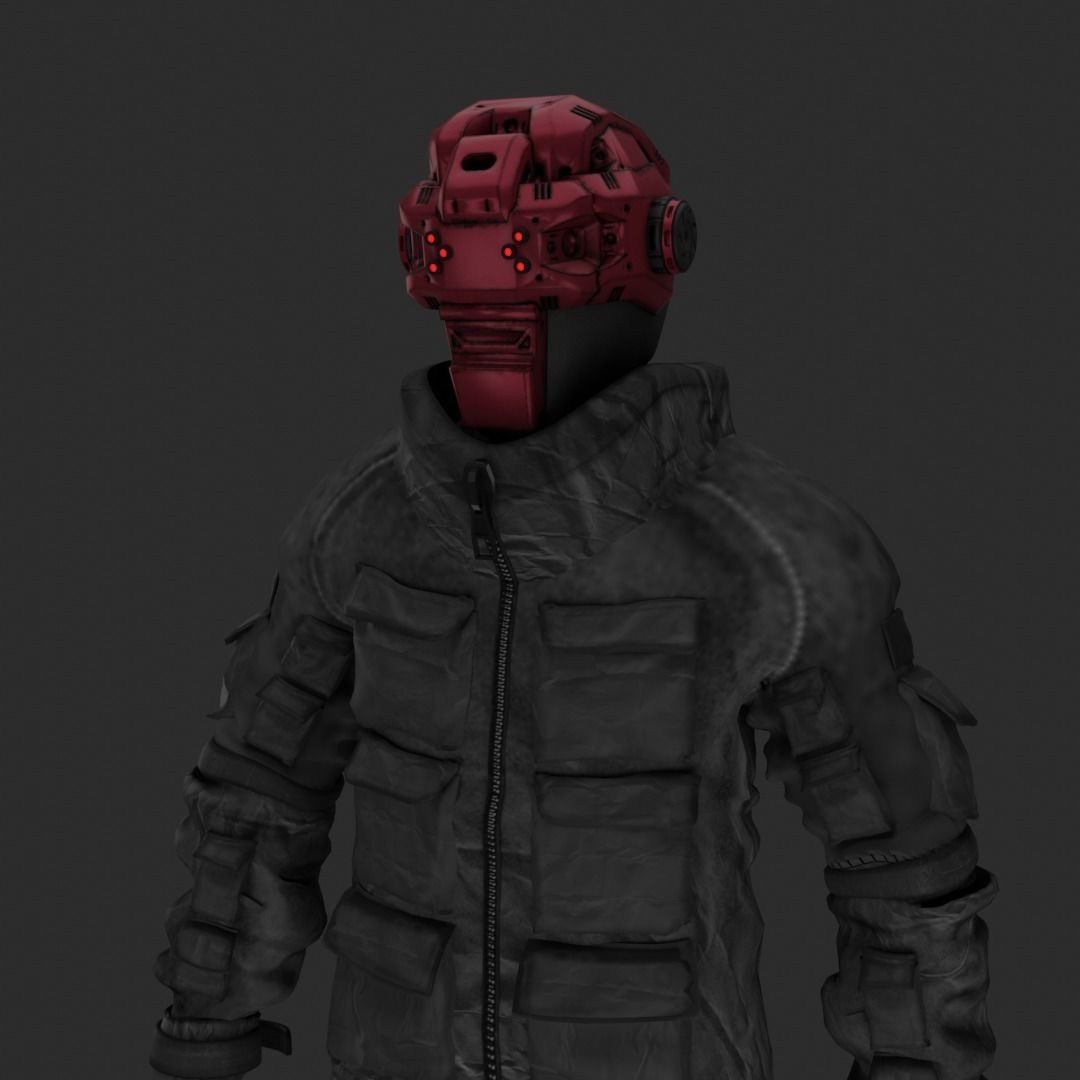 Cyberpunk Mercenary 3D Model – Rigged Sci-Fi Character, FBX - View 13