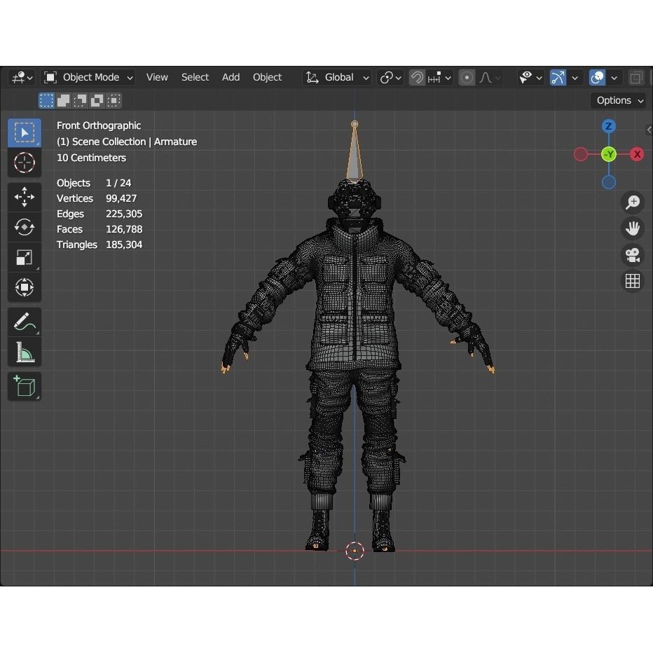 Cyberpunk Mercenary 3D Model – Rigged Sci-Fi Character, FBX - View 6